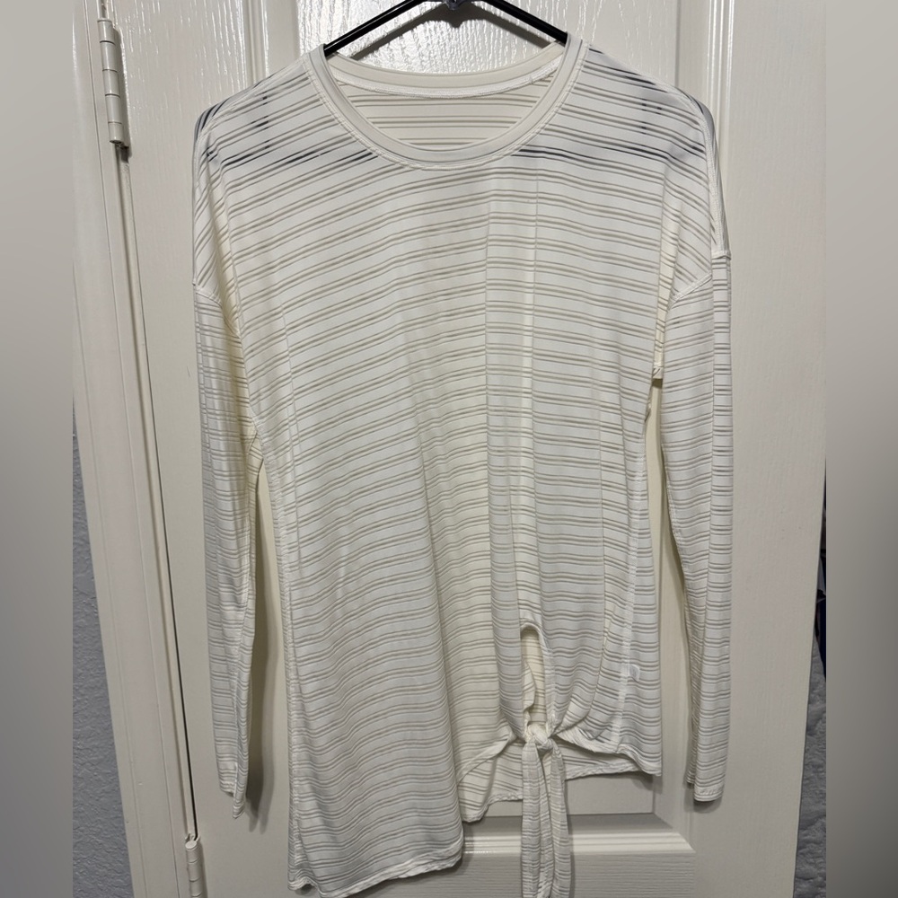 Lululemon Tie Your Practice Long Sleeve Stripe - Bone